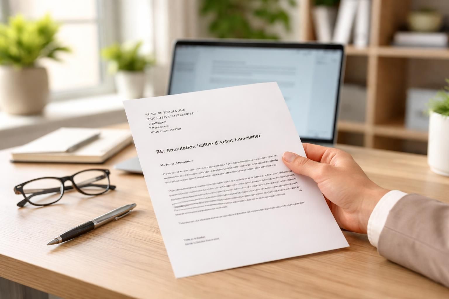 découvrez un modèle de lettre pour annuler une offre d'achat immobilier et informez-vous sur les délais de rétractation à respecter afin de sécuriser votre démarche.